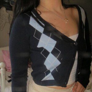 Brandy Melville Women's Black and Navy Jumper